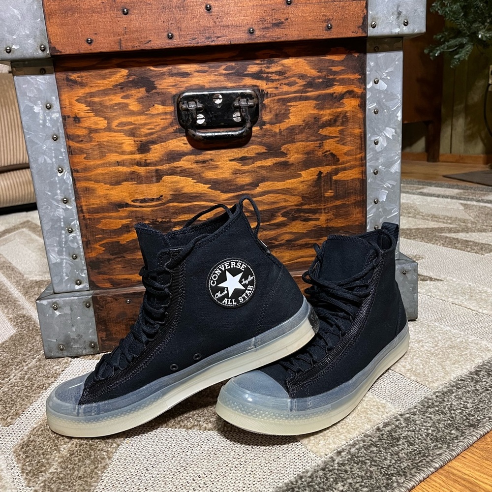 Converse Size 12 Black and White EXP 2 High-Top Sneakers New